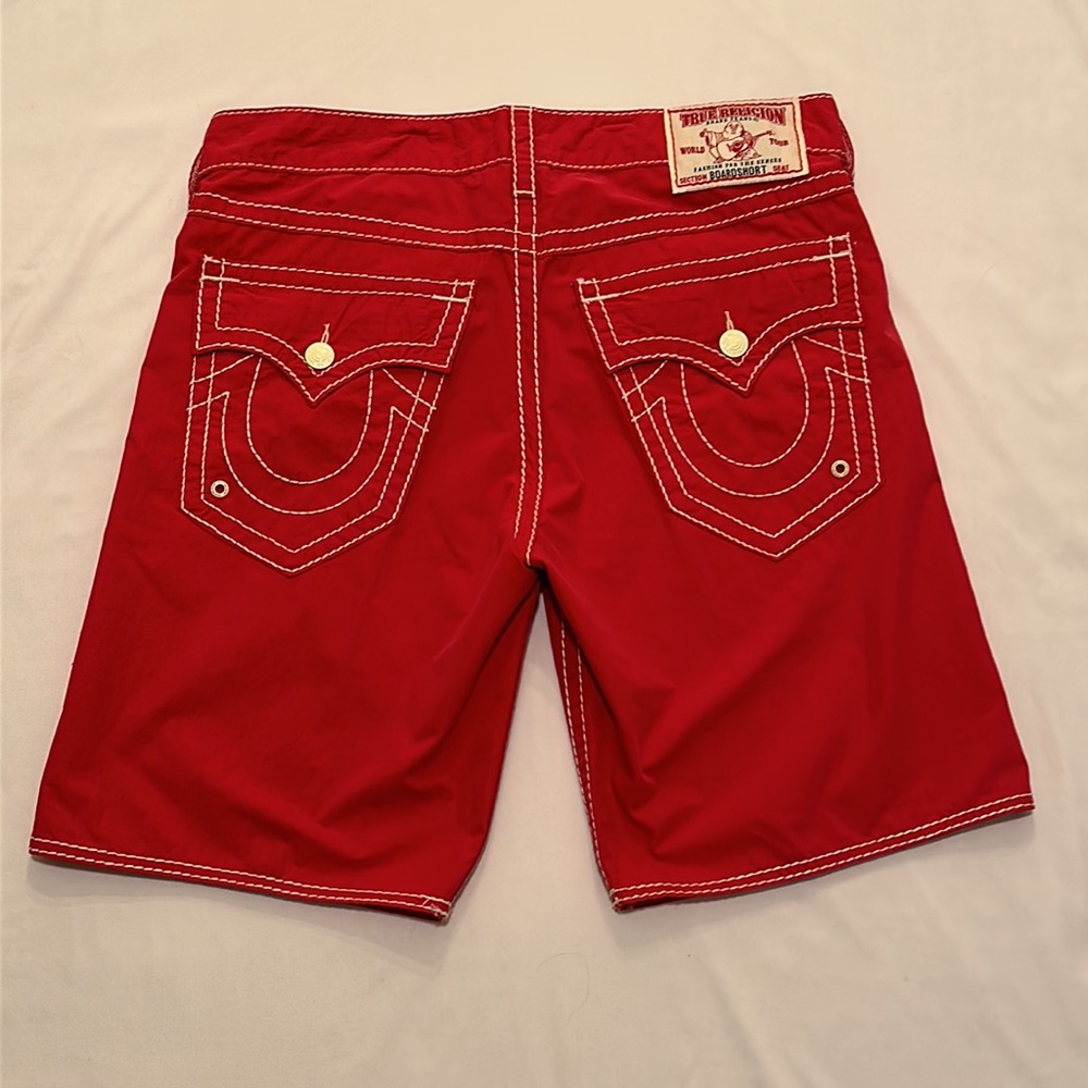 True Religion Men’s Red Swimming Trunks size 32
